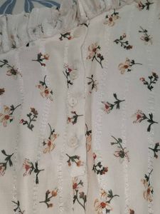 A Cute Cream Floral Top For Womens.