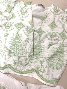 Embroidered Top &amp; Shorts Set