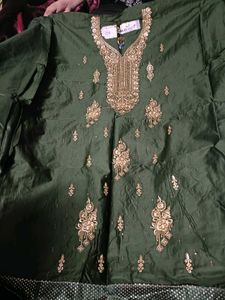 Elegant Green cotton dress material