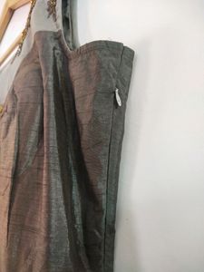 Elegant Gray Geometric Print Gown