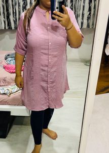 Knee Length Western Kurti Wid Stand Collar