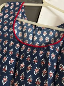 Blue Floral Print Dress