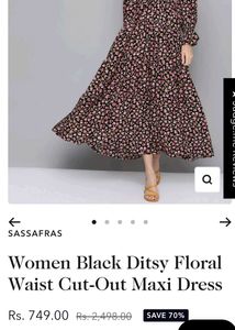 Sassafras Black Floral Dress