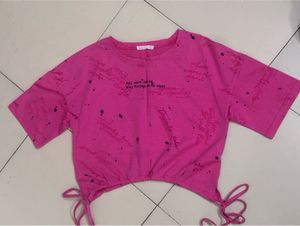 Pink Graphic Crop Top