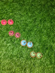 Colorful Quilled Stud Earring Set
