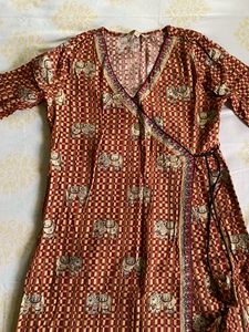 Elephant Print Wrap Dress