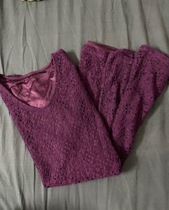 Lace Mini Dress - Deep Purple