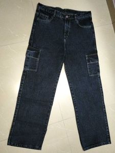 Dark Wash Cargo Jeans