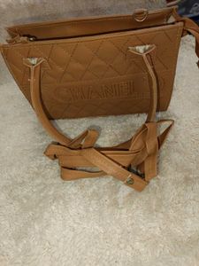 Tan Quilted Handbag