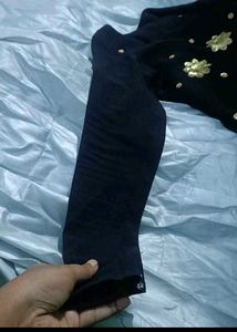 Black Kurti With Golden Sequence Work..