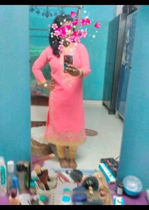 Pink Embroidered Kurti