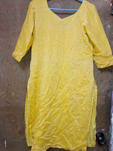 Yellow Floral Print Kurti
