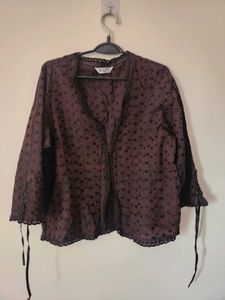 Brown Bow Tie Detailing Summer Coat