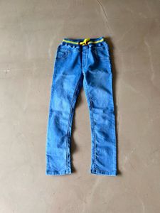 Boys  Blue Slim Fit Jeans w/ Elastic Waist