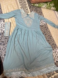 Sky Blue Embroidery Designer Dress