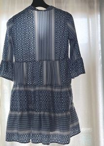Blue Patterned Mini Dress