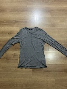 Zara Gray Long Sleeve Henley