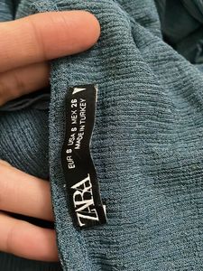 ZARA Teal Blue Fitted Top