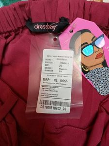 Stylish Maroon Tie-Waist Pants