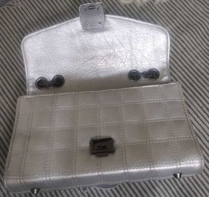 Silver Quilted Chain Bag