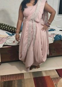 Designer Saree With Blouse N Skirt