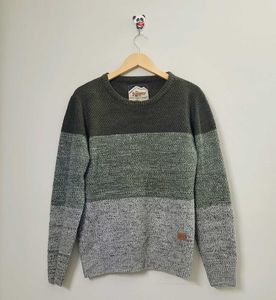 Roadster Co Men Grey GreenColourblocked Pullover