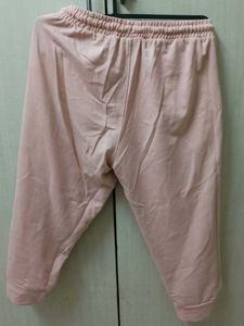 Pink Cropped Joggers And Grey Full Length Jogger