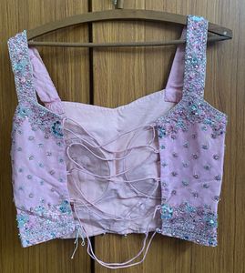 Powder Pink Backless Blouse