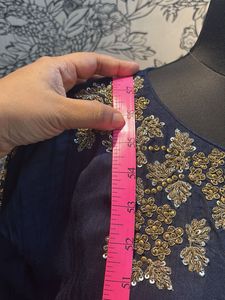 Elegant Navy Embroidered Dress