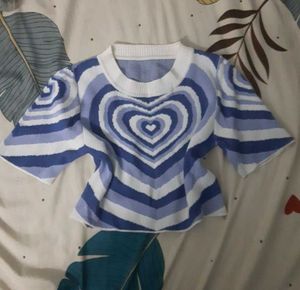 Heart Pattern Crop Top