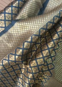 Beautiful Peach Lengha With Blue Dupatta
