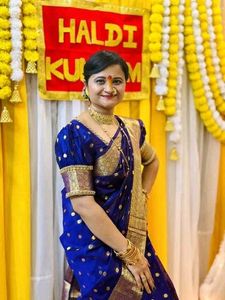 Neavy Blue Kanjivaram Silk With Blouse Piece