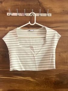 Zara knit Striped Crop Top
