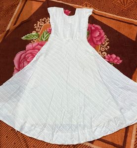 Elegant White Embroidered Dress Along With Dupatta