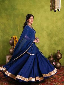 Navy blue gota Patti lehenga choli
