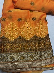 Elegant Orange Saree