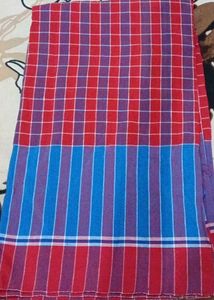New Red Gamcha With Blue Border