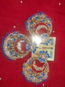 Chand bali earrings with maang tikka