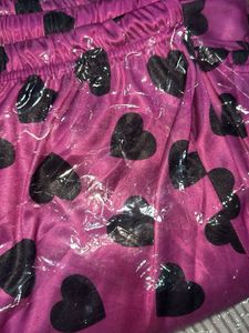 Heart Print Purple Pajama Set