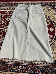 Light Wash Denim Maxi Skirt