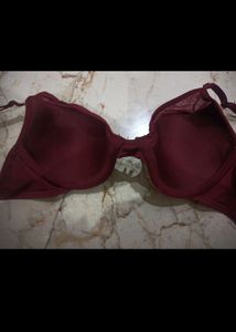 Maroon Sweetheart Bra Padded