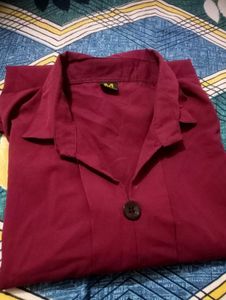 Maroon Long Sleeve Shirt - Size M