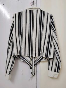 Striped Tie-Front Shirt