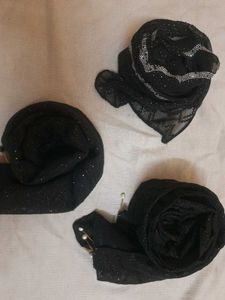 3 Black Shawls Combo Offer