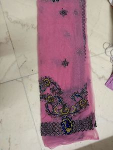 Pink Embellished saree