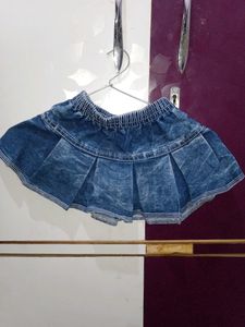 White Floral Top With Denim Skirt