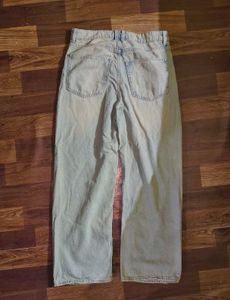 H&amp;M faded Green Washed Baggy Denim
