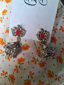 Cute Silver Jhumka Earrings