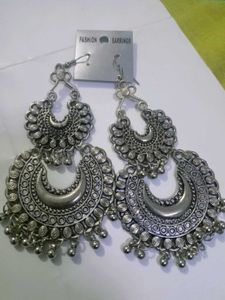 Boho Silver Statement Earrings