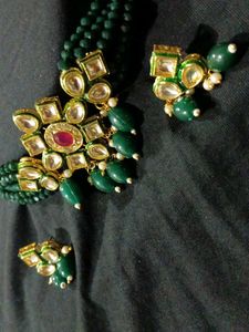Green Kundan Necklace Set